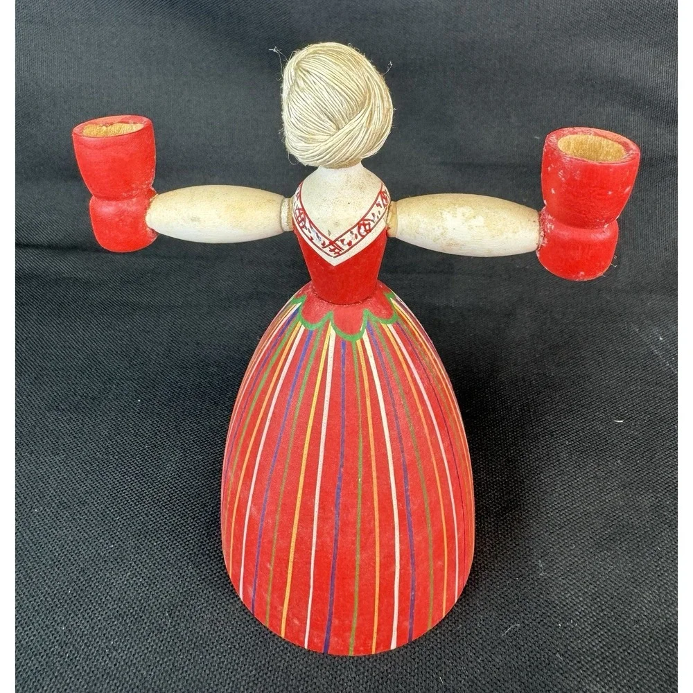 Vintage Swedish Candlestick Holder  Helmslojden Boras Sweden Hand Painted